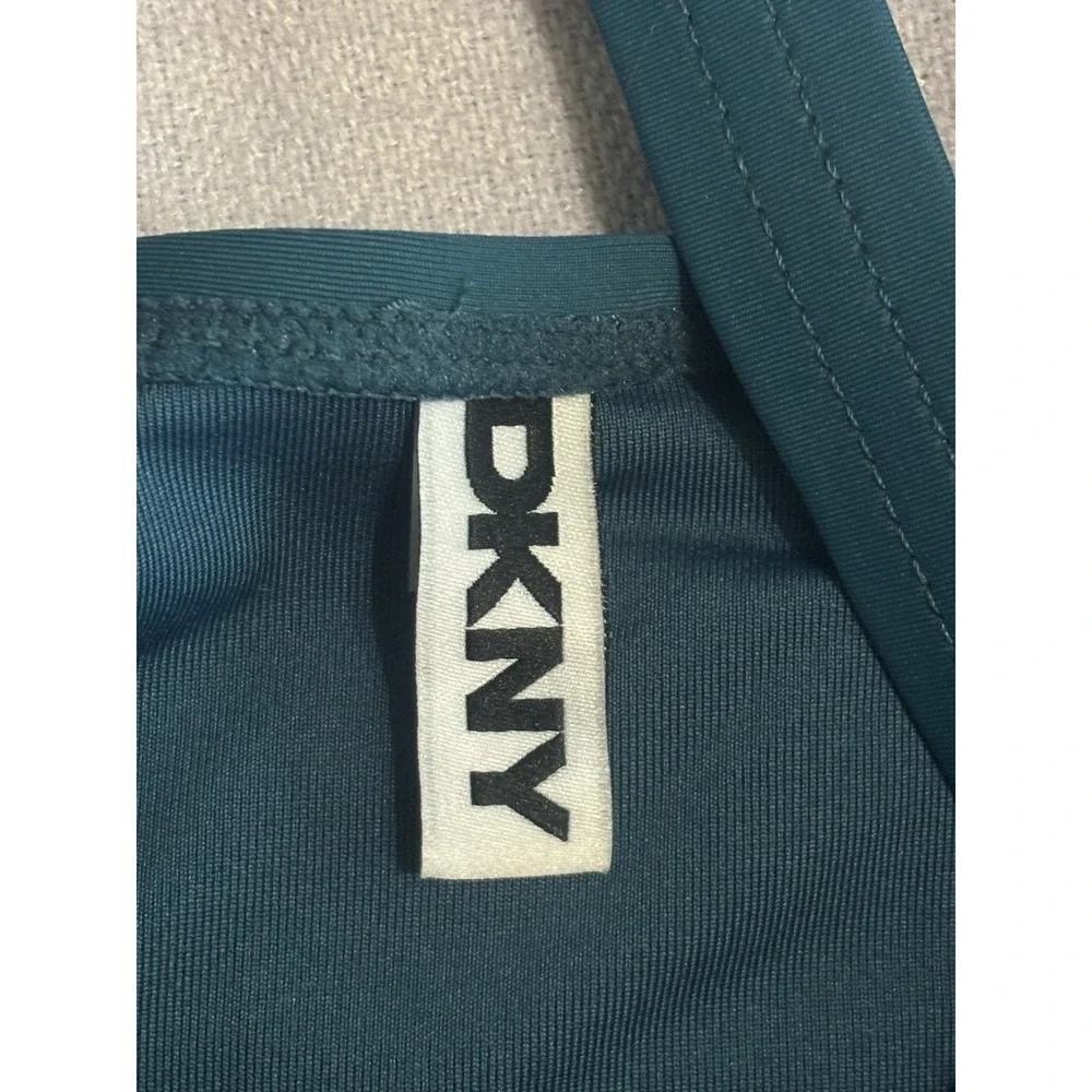 DKNY One Piece Swimsuit NWT Full Coverage Adj‎ Strap Size Small Pleated Emerald